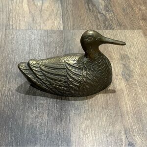 Elegant Vintage Brass Duck Figurine